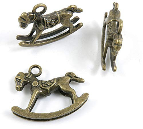K04522 Schmuckanhänger Schaukelpferd, Antik-Bronzefarben antique bronze