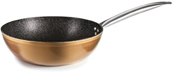 IBILI, Padella profonda Natura in rame, 28 cm, alluminio, antiaderente stile pietra, adatta per l’induzione.