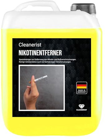 Cleanerist 5 L Ruß und Nikotinreiniger AP05 | Nikotinentferner Russentferner | Nikotin Reiniger anti Rauch | Kunststoffreiniger Nikotin-Ablagerungen