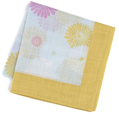 Fazzoletto giapponese per uomo e donna (disegni di buon auspicio) Bandana Furoshiki panno avvolgimento/Made in Japan, Per Donna Cotone - Crisantemo, 19.7 x 19.7 inches