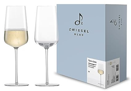 Zwiesel Glas Champagnerglas Vervino (2-er Set), edle Sektgläser mit Moussierpunkt, spülmaschinenfeste Tritan-Kristallgläser, Made in Germany (Art.-Nr. 122169)