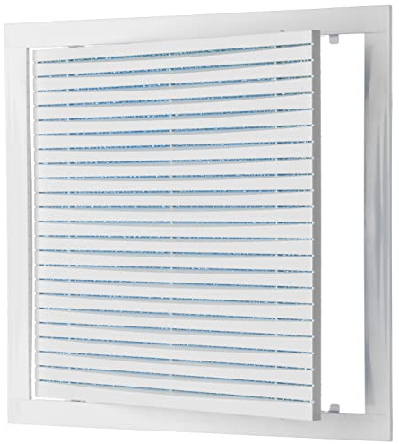 LIRAST 300x300mm / 12x12 inch White Plastic Ventilation Grille - Air Vent Cover with Filter - Inspection Hatch