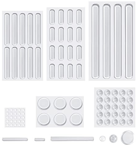 Vicloon Lágrimas Silicona,86 PCS Almohadilla Autoadhesiva,Pies de Silicona Transparentes,Topes Adhesivos,Almohadilla Autoadhesiva para Protector Antigolpes,Búfer Muebles