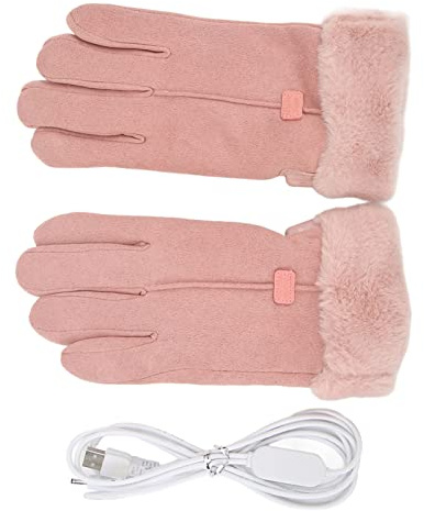 Asixxsix USB-beheizte, Wasserdicht, Winddicht, Elektrisch, Beheizbar, Einstellbare Temperatur, Touchscreen-, Bequeme Baumwollfutter, Handwärmer für Damen, Winter