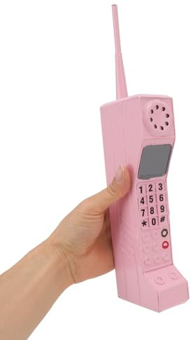 Gugxiom 90s Phone Prop, Cell Phone Ornament, Retro Brick Cell Phone Ornament, Retro Mobile Phone Model, for 80s 90s Party Decorations, for Home Living Room Decor Desktop Decoration (Pink)