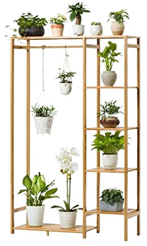 Blumenständer Pflanzenregal Blumenregal Moderner Blumenständer Balkon Bambus Bodenstehender Pflanzenständer Home Display Storage Indoor Pflanzenständer Blumentreppe
