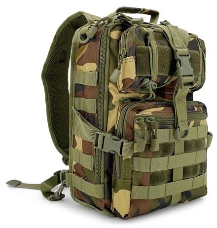 Alephnull Taktische Brusttasche Molle Wandern Daypack Sling Tasche Crossbody-Umhängetasche für Outdoor-Reisen, Radfahren, Camping (Camo)