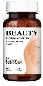 Biotin-Komplex mit Kupfer -180 BEAUTY* Kapseln by Lady Passion - hochdosiert für Haut, Haare & Nägel Kapseln - mit wertvollen Haar Vitaminen wie Zink Selen & Co. - Vegan & Made in Germany