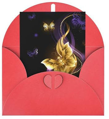 Blanko-Grußkarten mit Umschlägen, Mode, Urlaubskarten, Dankeskarten, personalisierte Anlässe, Karten für Neujahr, Geburtstag, Hochzeiten/goldene Schmetterlinge