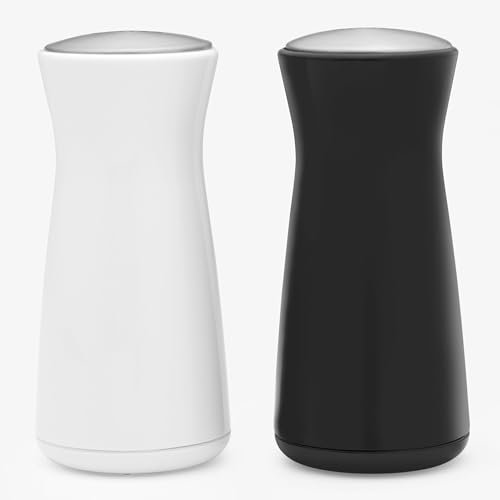Salter BW12947EU7 Gravity Salt and Pepper Shaker Set – Classic Seasoning Mills, Salt & Pepper Pots, Tilt to Operate, No Spill Design, Monochrome Design, Ideal for Ground Salt, Pepper, and Spices