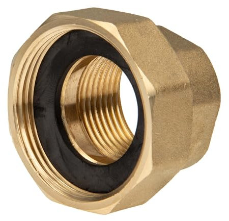 tecuro Pumpenverschraubung ÜWM 1 1/2 x IG 1 Zoll DN 25 -flachdichtend - Messing blank