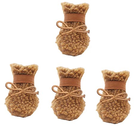 Kisangel 4 Stück Hundeschuhe Schneestiefel Winterschuhe für Hunde Winterstiefel für Hund Pfote winterlicher hundeschuh Schneestiefel für Welpen rutschfest Schutz Überschuhe