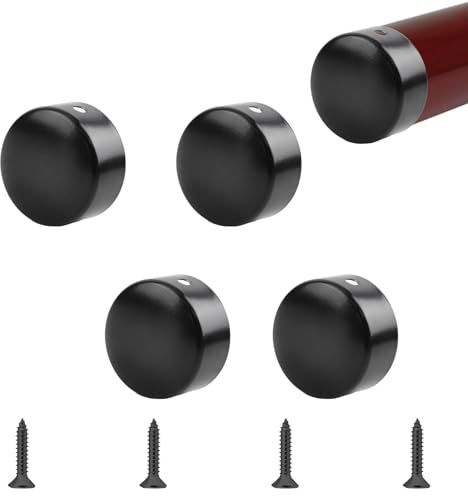 UFURMATE Handlauf-Endkappe, 4 Stück, 50 mm Innendurchmesser, 201 Edelstahl, runde Handlauf-Endkappen, Treppenstufen, Handlauf-Endabdeckung, Handlaufbeschläge (schwarz)