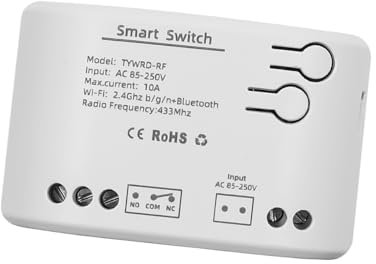 DollaTek WiFi Smart Updated AC 85-250V WiFi Wireless Smart Switch Inching Self-Locking Relay, Access Control,DIY WiFi Garage Door Opener compatible with Tuya Smart Life Alexa for Google Home