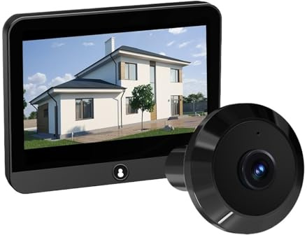 ThikK Tuya Smart 1080P 2,4G WiFi Mini cámara de Seguridad microondas Detector de Cuerpo Detector de Puerta Digital Mirilla de Puerta Digital (Color : Door Camera)