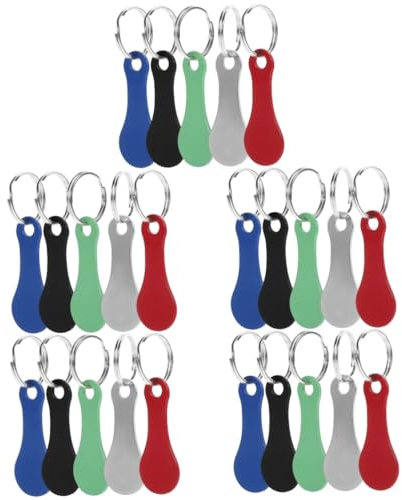 Lurrose 25pièces Porte-clés De Chariot De Courses Jetons De Chariot Colorés pour Supermarché Accessoires Pratiques pour Courses