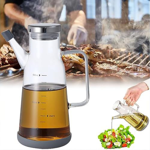 Oil Spray Bottle,Handheld Oil Bottles with Non Slip Bottom, Cooking Oil Drizzlers Bottle for Kitchen, Easy To Fill Leakproof Oil Jug, High Borosilicate Glass Oil Dispenser Container,550ml ( Size : 550