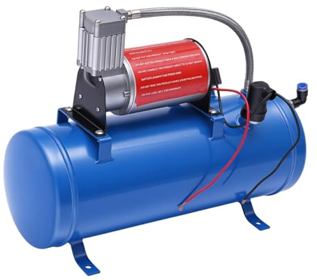 MEHOOSPVN Kompressor, Luftkompressor Werkstatt, fahrbar, DC 12V, Induktionsmotor, Flüster Silent Druckluft leise ölfrei wartungsfrei 150PSI, 6L Tank, 23A für Autoreifen, Boote, Fahrräder usw
