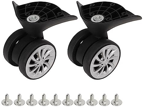Lixada 1 Paar Gepäck-Koffer-, Ersatz-Gepäck-Koffer Gepäck-Koffer-Trolley, Schwarz