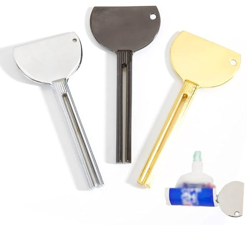 3 Pcs Toothpaste Tube Squeezers,Stainless Steel Toothpaste Squeezer,Metal Manual Dispenser Roller Tube Wringer,Tube Key Tooth Paste Squeezer for Home Toothpaste Paint,Cream, Cosmetic and Hair Dye