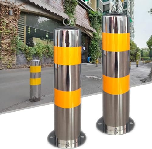 SSDDLZEQ Parapetti di Sicurezza for parcheggi Pali di Sicurezza for vialetti Pali di Sicurezza in Acciaio Inossidabile for vialetti Pali di Sicurezza con Nastro Riflettente(2X)
