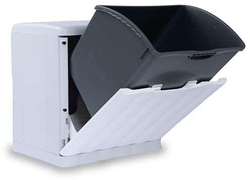 Mülleimer 20L mit Kippfunktion Modulsystem Weiss 40x40x30cm Eimer Müll
