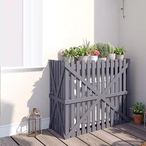 Cache Climatiseur Exterieur, Clôture de Climatisation en Bois, Unité Extérieure de Climatisation Cachée et Protégée, Embellit l'espace, for Toit, Balcon, Magasin