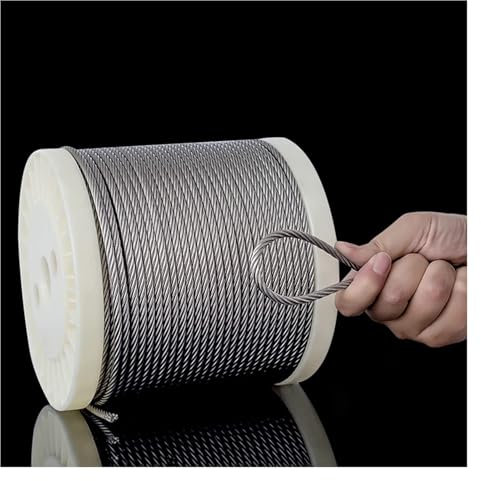 IXIETY Drahtseil Edelstahl 4mm Metallkabel Draht for Im Freien String Lights, Outdoor Light Guide Wire, 304 Edelstahl Draht Kabel(65M/213.3ft)