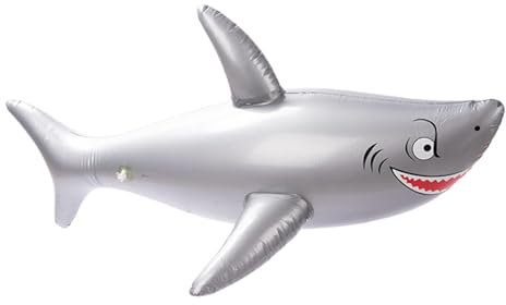Shark Pool Float, Kids Inflatable Ride-, Swimming Pool Toy, Realistic Shark Design Sturdy and Comfortable Handles Large Size 99x66x43cm Easy to Inflate for Swimming Beach