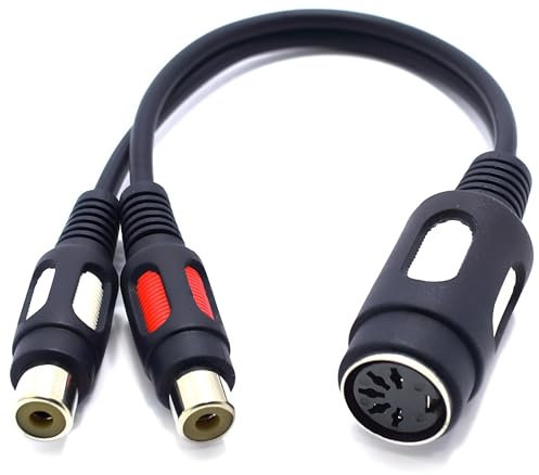 VITALCO Adattatore audio DIN Cinch a 5 pin femmina a 2X RCA Doppio Cinch