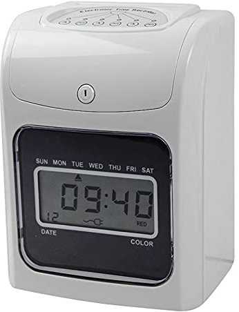 WEIJICUI Zeiterfassung für Kleinbetriebe, Englische Anwesenheitsmaschine ELEKTRONISCHE TIME Clock PAPIERKARTE PUNKTIERENE Mitarbeiter AUF IM Betrieb MOWNALOUS(LCD Screen)