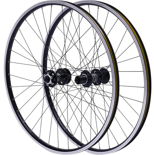NZVZGKTNTW Rennrad Laufradsatz 26/27,5/29 Zoll 7-12-Gang-MTB-Mountainbike-Radsatz, Abgedichtete Lager, Vorder-/Hinterrad-Aluminiumfelgennabe, Doppel-Sechs-Schrauben-Scheibe(Black,29inch)