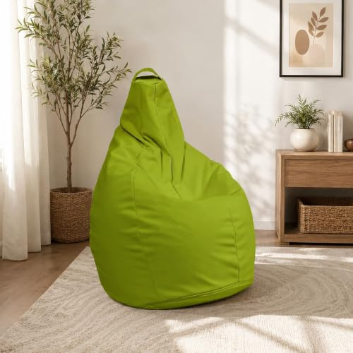 Talamo Italia - Pouf Abdog, Mehrzwecksessel, Sitzsack, Hockerhocker, Made in Italy, 90x90 h120 cm, Gelb
