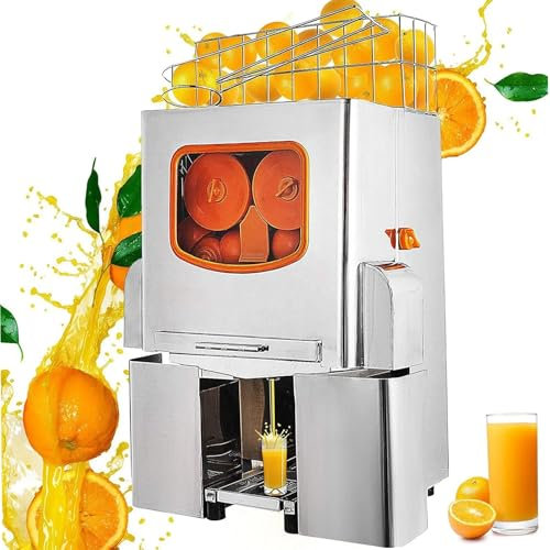 NGARY Exprimidor Automático De Naranjas, Extractor Lento Comercial De 120W con Diseño Seguro, Pelador Automático De Jugo De Naranjas Y Limones (20 Piezas/min)