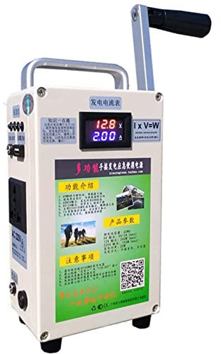 HTDRE Générateur à manivelle 220 V, Moteur à manivelle, Alimentation Portable, Chargeur de Secours, équipement de Plein air, randonnée, Voyage, Camping, Urgence