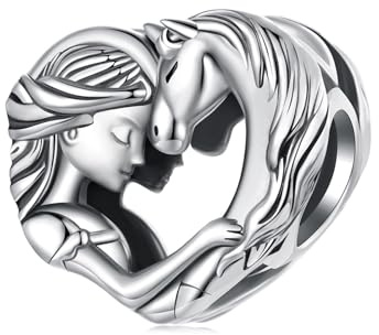 ZUOHUI Breloque cheval en argent sterling for la fabrication de bijoux – S925 DIY compatible avec les bracelets Pandora, Biagi, Troll et Chamilia – Cadeau de fidélité for femme (1,1 x 1,1 cm)