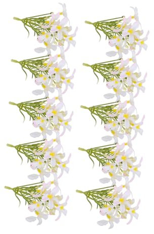 Hemobllo 10 Piezas de Lirios Artificiales de Tela de Seda, White, Alta Fidelidad, para Boda y Fiestas Nocturnas, Decoración y Manualidades