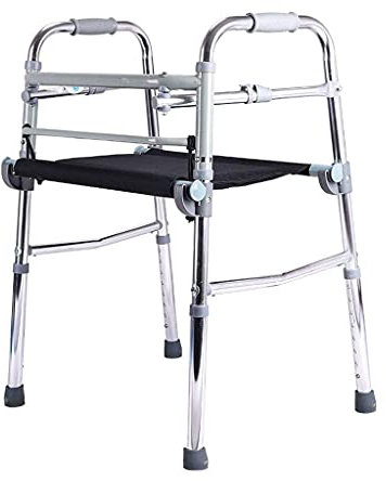 Faltbarer Rollator, Gehwagen, Faltbarer Gehwagen mit Sitz, Leichtgewicht-Gehgestell mit Griff, Mobilitäts-Transporthilfe für Handicap, Gehstock verstellbar