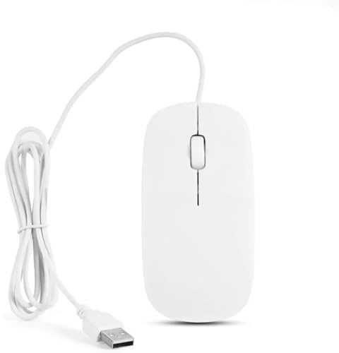 Wired Mouse, USB 3.0 Wired Optical USB Desktop Mouse, 1000 DPI Scroll Wheel Silent Optical Mice for Computer, Universal Slim & Compact Usb Mice Compatible with Laptop Pc Mac Gaming & More (White)
