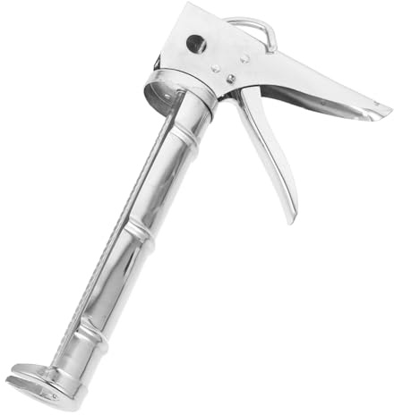 Operitacx Drip-Free Hand Caulking Sprayer Tool with Iron Frame, Silver Finish, Designed for Door and Window Glass Glue Sealing and Caulking, Prevents Dripping for Precise Adhesive