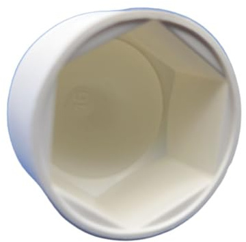 Copridadi in Plastica (Polietilene) a Cupola, Tappo di Protezione per Viti con Testa Esagonale, per Viti, Dadi e Bulloni - M6 - Bianco - 10 pezzi - Plastic Hardware Store