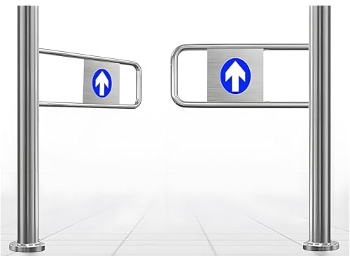 Puerta de seguridad de cierre automático, barrera de entrada con resorte para supermercados, bibliotecas, almacenes, puerta peatonal 170 x 100 cm, portal de seguridad resistente