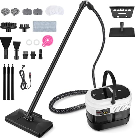 Nettoyeur Vapeur 1500W 3 Bar 105°C 1,6L Réservoir Multifonction Nettoyeur Vapeur Pression pour Sols, Moquettes, Tissus, Cuisine, Intérieur Auto pour Nettoyage Vapeur Haute Température