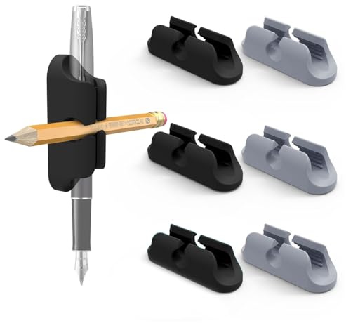 Cesujowaz Pennhållare Magnetisk Pennhållare Pennställ Magnetisk Pennhållare för Kylskåp Magnetiska Klipp Magnetiska Silikon Dubbel Spår Adhesiv Pennhållare Set 6-Pack