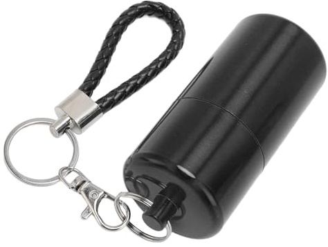 OEBUAFI Aufbewahrungsrohr aus Aluminiumlegierung, Metall, Flaschenbehälter, Luftdicht, Wasserdicht, mit Gummidichtung für Outdoor, Camping, Reisen, Zuhause, Aufbewahrung von Angelhaken, (BLACK)