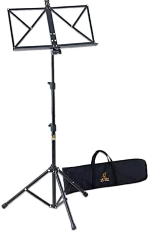 Ortega Guitars Notenständer – Höhenverstellbar – Aluminium Schwarz | klappbar, inkl. Tasche, OMS-1BK