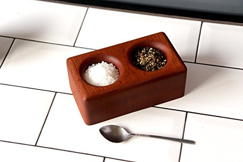 Salt and Pepper Pinch pots, salt cellars, handmade from eco-friendly Sapele hardwood.