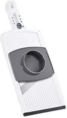 Metaltex 19.45.39 - Cortadora ajustable con empujador de seguridad, Plástico, Acero inoxidable, Blanco