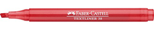 FABER-CASTELL Textmarker TEXTLINER 38, Schaftfarbe: in Schreibfarbe, transluzent, Schreibfarbe: rot (10 Stück), Sie erhalten 1 Packung á 10 Stück