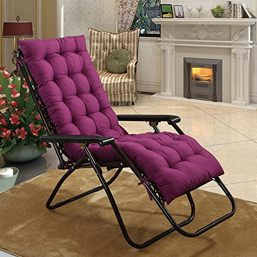 KKLTDI Dick Sitzkissen Rückenkissen, Hochlehner Auflage Garten Abnehmbarem Gartenstuhlauflagen Hochlehner Mit 6 Krawatten Für Sofa Terrasse Sessel Gartenstuhlauflagen Sitzauflagen-lila 160x48cm